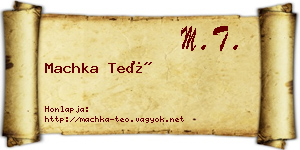 Machka Teó névjegykártya